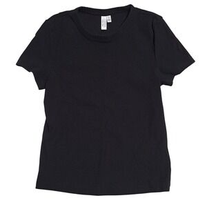 & Other Stories Stockholm Atelier Ribbed Tee Womens Small Black Crew Neck Cotton